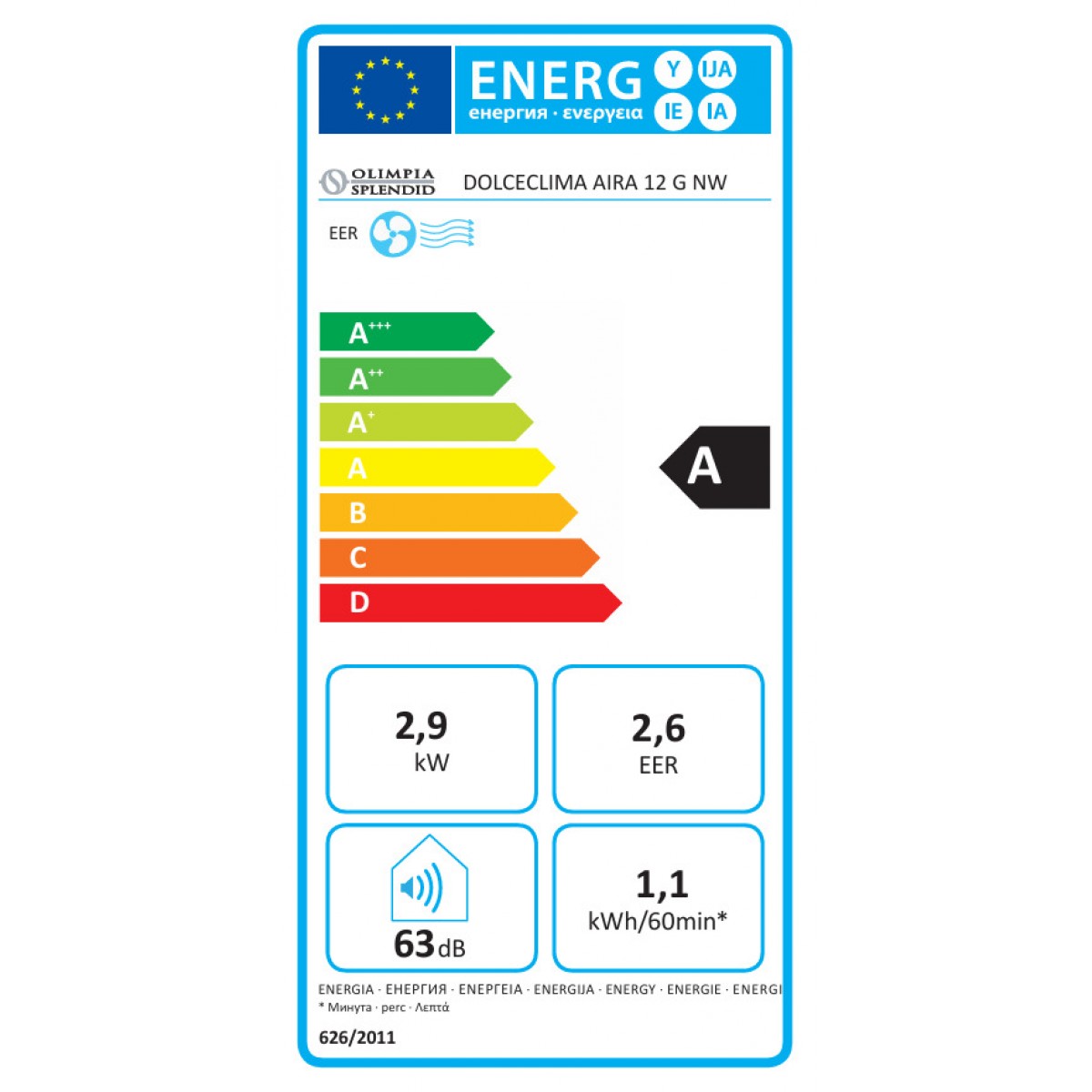 Klimatyzator przenośny Olimpia Splendid Dolceclima AIRA 12 G Wi-Fi